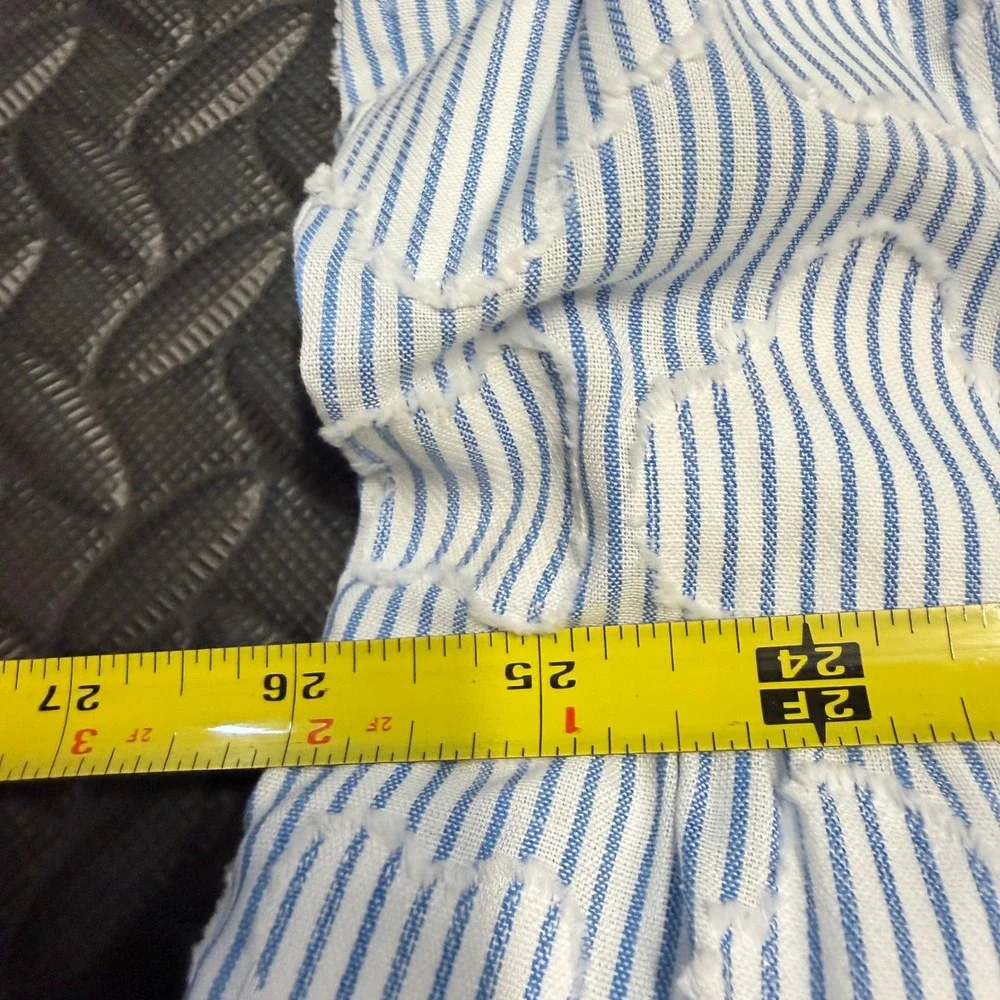 Draper James Sheena Shirtdress Women 3X Blue White Textured Stripe New